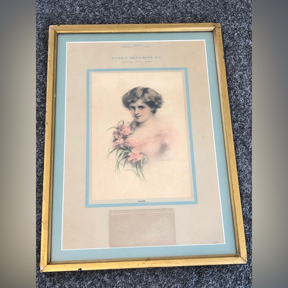 ANTIQUE FRAMED ADVERTISING CURRIE HARDWARE HAIDEE CALENDAR 1916 - Picture 1 of 8